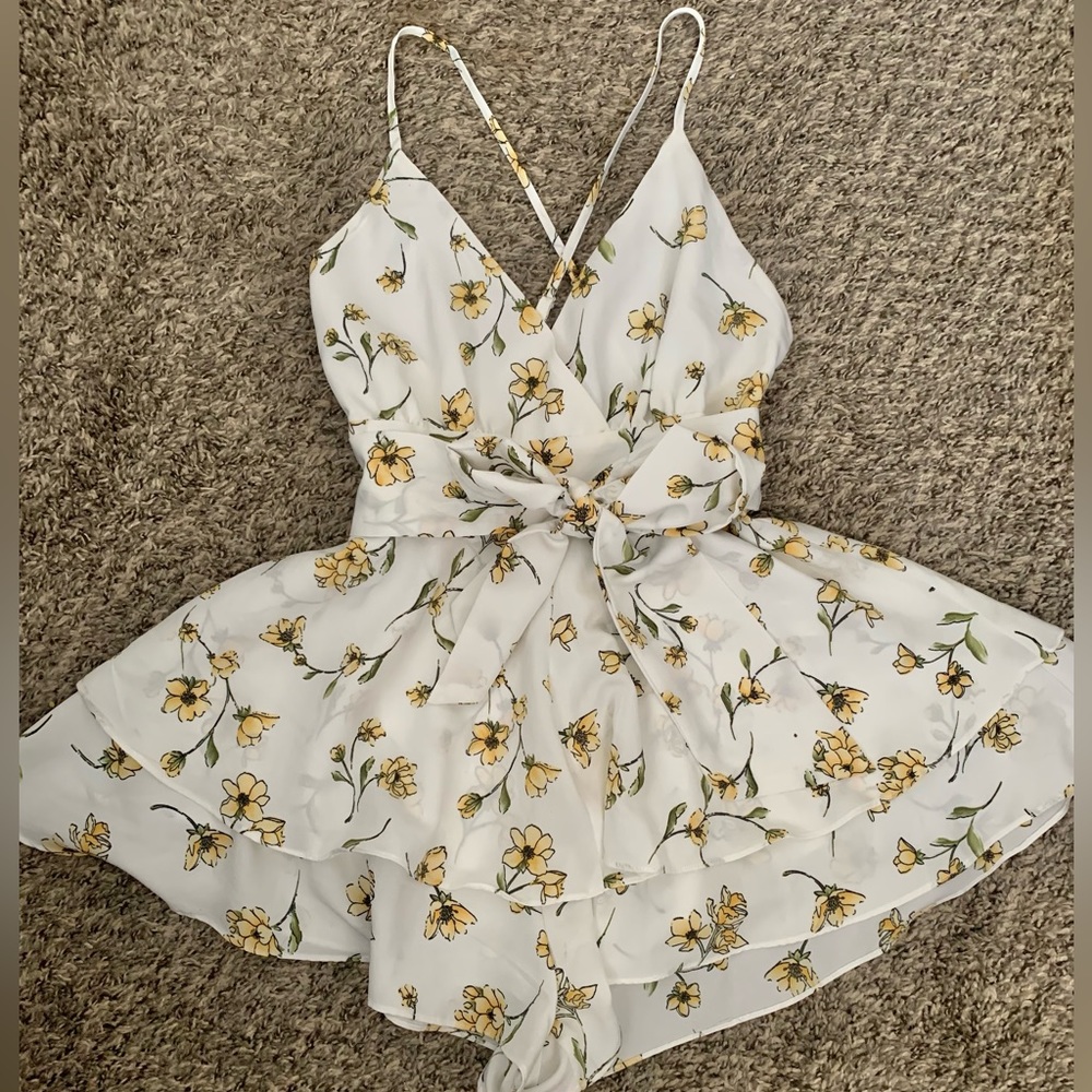 White floral dress/romper
